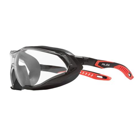 RLY00570 Riley Sparta Pro Anti-Mist UV Safety Glasses, Clear Polycarbonate Lens, Vented