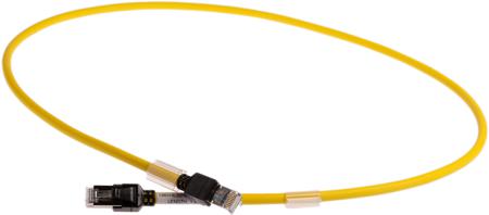 XS6W-6LSZH8SS100CM-Y 1m Straight Through Cat6a Cable Assembly, FTP, STP Yellow LSZH