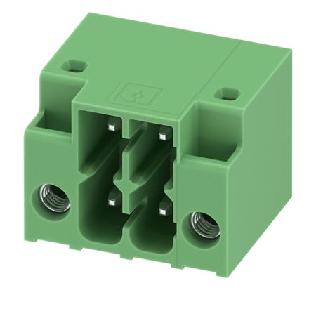 1053864 Phoenix Contact, 3.5mm Pitch, DMC 1.5, 2 Way, Right Angle, Pluggable Terminal Block, Header, Through Hole, Solder
