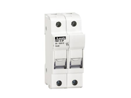 FB01D2P Lovato 32A Rail Mount Fuse Holder No, 2P, 1kV dc