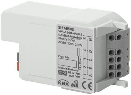 5WG1260-4AB23 Siemens RL 260 Series Input Module for Use with Knx Bus System, Binary, 24 V dc