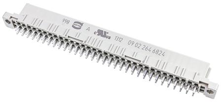 09022646824 HARTING 64 Way 2.54mm Pitch, Type B Class C2, 2 Row, Straight DIN 41612 Connector, Socket