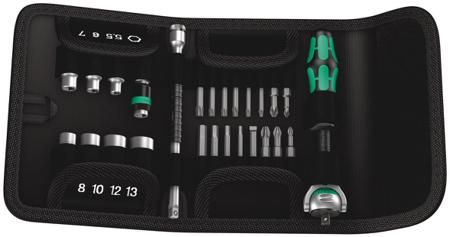05051045001 Wera 26-Piece Metric 1/4 in Standard Socket/Bit Set with Ratchet, 6 point; Hex Bit; Phillips Bit; Pozidriv Bit; Slotted