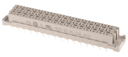 09052486831 HARTING DIN 41612 48 Way 5.08mm Pitch, Type Connector Class C2, 3 Row, Straight DIN 41612 Connector, Socket