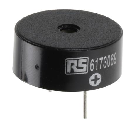 617-3069 RS Pro 3 → 20 V dc 95dB Through Hole Continuous Internal Piezo Buzzer
