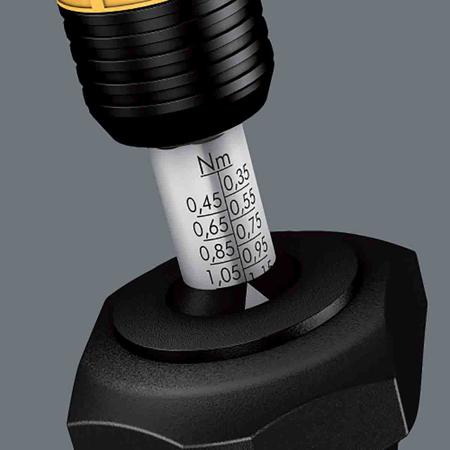 05074730001 Wera Adjustable Torque Screwdriver, 0.3 → 1.2Nm, 1/4 in Drive, ESD Safe, ±6 % Accuracy