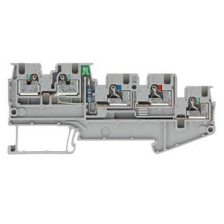 8WH6004-0DE00 Siemens 8WH Series Grey Din Rail Terminal, 1.5mm², 4-Level, Plug-In Termination, CSA