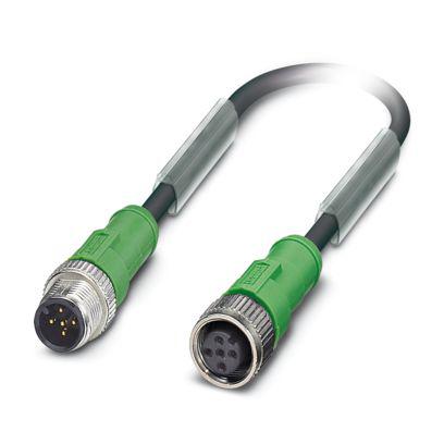 1401055 Phoenix Contact Straight Male 5 way M12 to Straight Female 5 way M12 Actuator/Sensor Cable, 1m