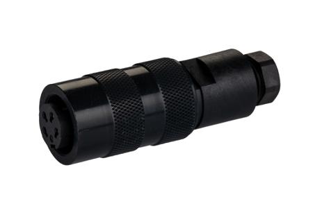09-0110-25-04 Binder, 4 Pole Cable Mount Miniature Connector Plug, with Female Contacts