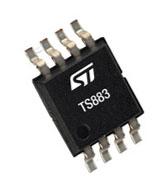 TS883IST  STMicroelectronics, Dual Comparator, Rail to Rail O/P, 0.9 → 5.5 V 8-Pin MiniSO