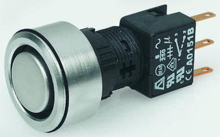 A1PCA1X284K403 DP Maintained Push Button Switch, Panel Mount Blue LED