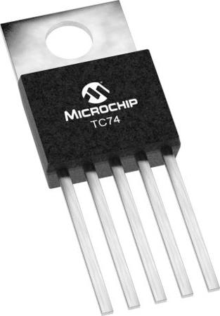 TC74A0-5-0VAT Microchip TC74A0-5.0VAT Temperature Sensor, -40 → +125 °C, 5-Pin TO-220