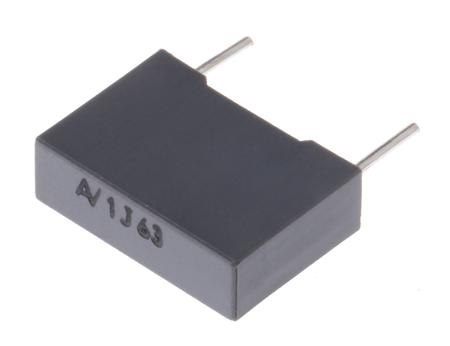 R60DF4100AA6AJ KEMET R60 Polyester Film Capacitor, 40 V ac, 63 V dc, ±5%, 1μF, Through Hole
