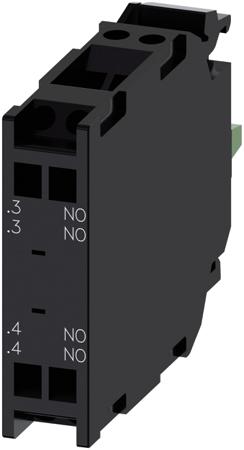 3SU1400-1AA10-3DA0 Siemens SIRIUS ACT 3SU14 Series Contact Block, 500V ac/dc, 2NO