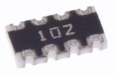 CAT16A-102J4LF Bourns 1kΩ Resistor Array, 4 Resistors, 0.25W total, 1206 (3216M), Concave