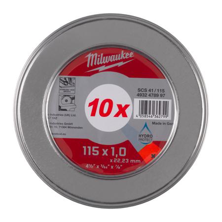 4932478997 Milwaukee CUT.W Cutting Disc, 115mm x 1mm Thick, 10 in pack