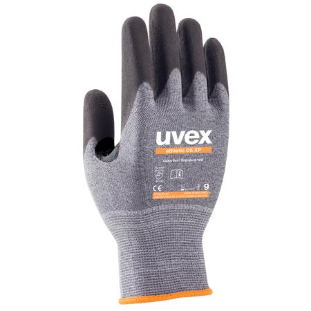 6003007 Uvex 60030 Black, Grey Elastane, HPPE, Polyamide, Steel Abrasion Resistant, Breathable, Cut Resistant, Dry Environment,