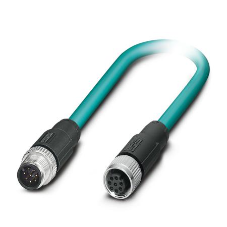 1408747 Phoenix ContactNBC-MS/ 0.5-94B/FS SCO US, 500mm Cat5, Blue M12 to Female M12 Male Shielded, Terminated PUR Sheath