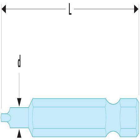 ECAR-601 Facom Square Screwdriver Bit, 25.4 mm