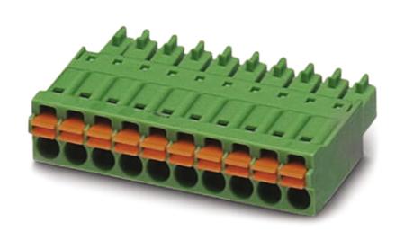 1748053 Phoenix Contact, 3.81mm Pitch, FMC 1.5/10-ST-3.81, 10 Way, , Pluggable Terminal Block, Plug, Cable Mount, Spring Cage