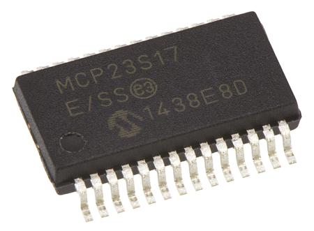 MCP23S17-E/SS Microchip 16-Channel I/O Expander Serial-SPI 28-Pin SSOP,