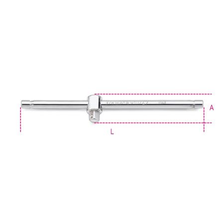 910/42 BETA  3/8 in Hexagon Sliding T Handle, 210 mm Overall