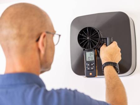 0563-2417 Testo Vane Anemometer, 20m/s Max, Measures Volume Air Flow