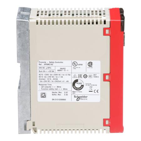 XPSMC16Z Preventa XPS MC Series Safety Controller, 16 Safety Inputs, 10 Safety Outputs, 24 V dc