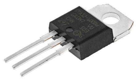 BTA12-600BWRG STMicroelectronics Through Hole, 3-pin, TRIAC, 800V, Gate Trigger 1.3V 600V