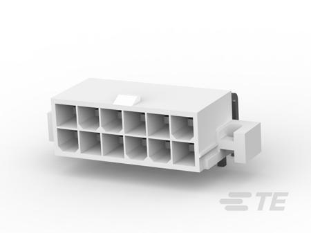 1-1586043-2 TE Connectivity VAL-U-LOK Series, 4.2mm Pitch 12 Way 2 Row Shrouded Right Angle PCB Header, Through Hole