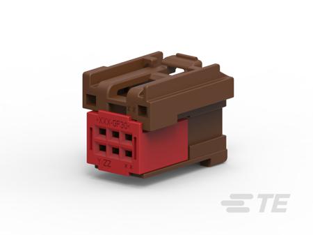 1-1411325-3 TE Connectivity, 14113 Automotive Connector Plug Brown Cable Mount 6 Way, Wire Termination