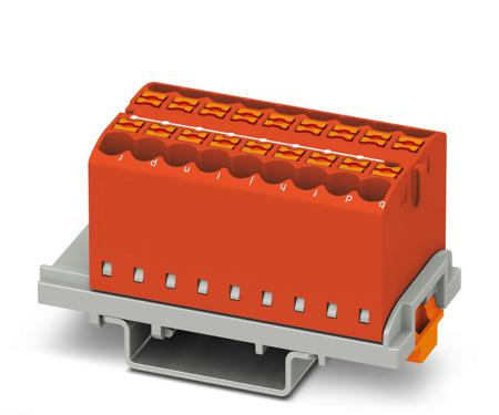 3273048 Phoenix Contact Distribution Block, 18 Way, 4mm², 24A, 690 V, Red