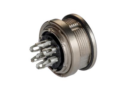 09-0128-00-07 Binder, 7 Pole Wall Mount Miniature Connector Socket, Female Contacts, IP67