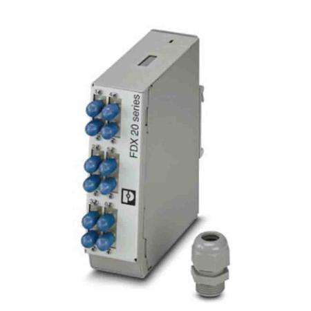 1019682 Phoenix Contact 6 Port ST Single Mode Duplex Fibre Optic Patch Panel With 2 Ports Populated