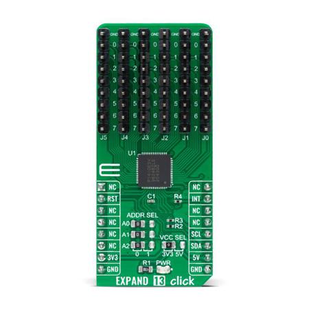 MIKROE-4887 MikroElektronika Expand 13 Click Add On Board for PI4IOE5V96248 MikroBus