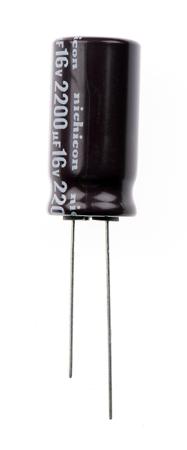 UPS1C222MHD Nichicon 2200μF Aluminium Electrolytic Capacitor 16V dc, Radial, Through Hole -