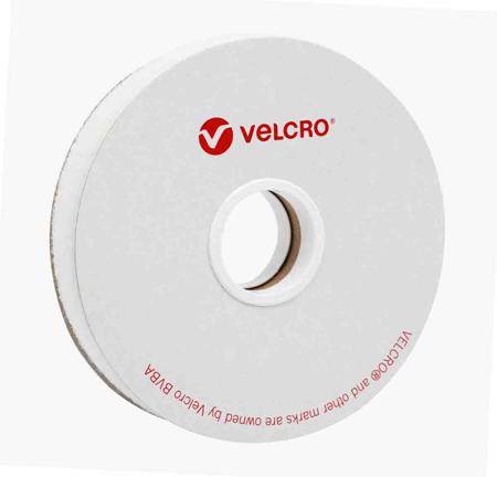 EB01020010114488 Velcro White Hook & Loop Tape, 20mm x 5m