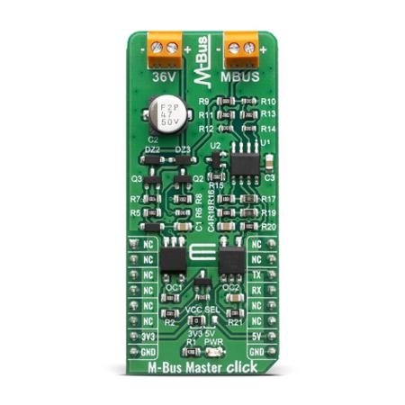 MIKROE-3880 MikroElektronika , M-Bus Master Click Operational Amplifier Interface Board for MC33072ADR2G