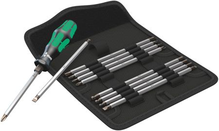 05002990001 Wera Hexagon; Phillips; Pozidriv; Slotted; Torx Interchangeable Screwdriver Set, 11-Piece