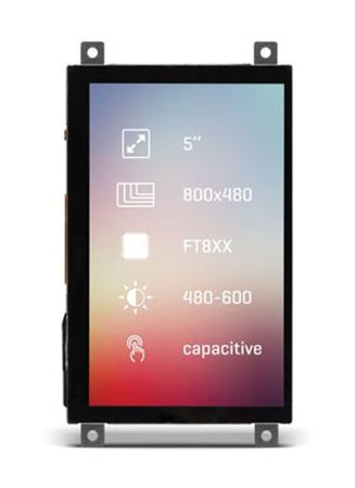 MIKROE-2171 MikroElektronika  TFT LCD Colour Display / Touch Screen, 5in, 800 x 480pixels