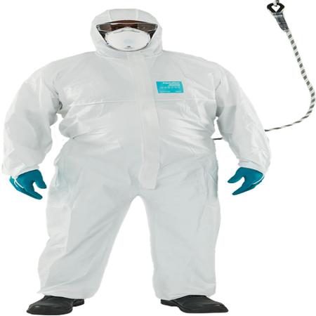 WH20B-00162-09 Ansell White Coverall, EN 1073-2, EN 1149-5, EN 14126, XXXXXL