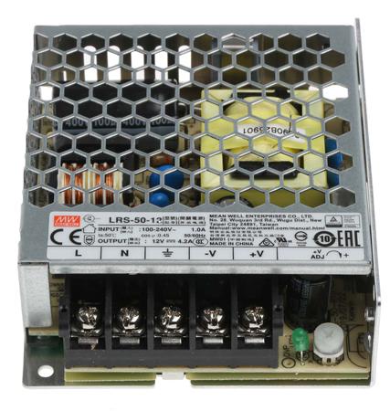 LRS-50-12 Mean Well 50W Embedded Switch Mode Power Supply SMPS, 4.2A, 12V dc
