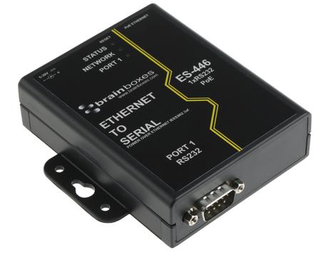 ES-446 Brainboxes Serial Device Server, 1 Ethernet Port, 1 Serial Port, RS232 Interface, 1Mbit/s Baud Rate