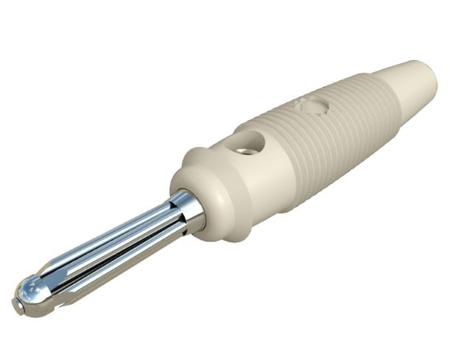 930726107 Hirschmann Test & Measurement White Male Banana Connector, 4 mm Connector, Screw Termination, 16A, 60V dc, Nickel