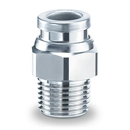 KQB2H04-M5 SMC KQB2 Series Male Connector, M5 x 0.8 to Push In 4 mm, Threaded-to-Tube Connection Style