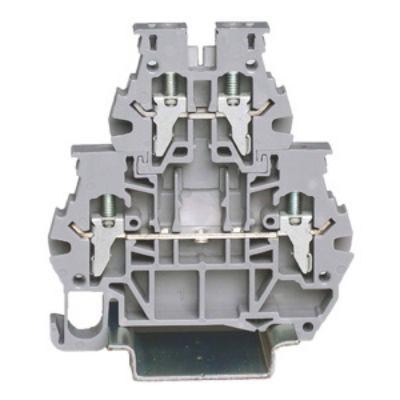 262-4372 RS PRO Grey Feed Through Terminal Block, 4mm², 2-Level, Clamp Termination
