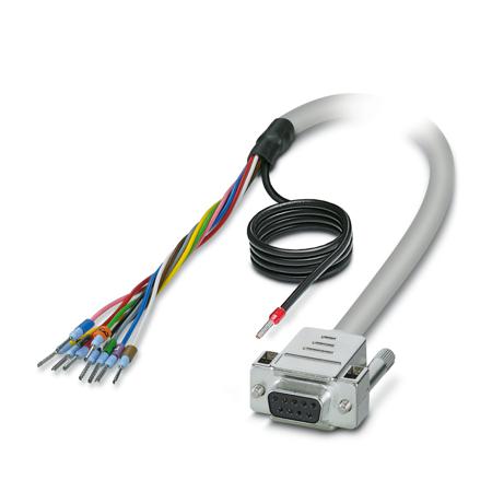 2926014 Phoenix Contact Female 9 Pin D-sub Unterminated Cable, 0.5m PVC, 5M, 25/S/0, CABLE-D- 9SUB/F/OE/0 Series