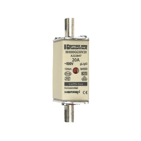 A222847C Mersen 20A NH Fuse, NH000, 500V ac