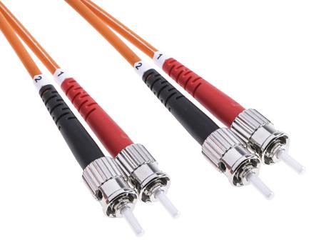 535-7418 RS PRO ST to ST Duplex Multi Mode OM1 Fibre Optic Cable, 62.5/125μm, Orange, 5m