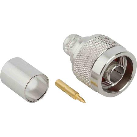 172166 Amphenol RF N-Type Series, Plug Cable Mount N Connector, 50Ω, Crimp Termination, Straight Body